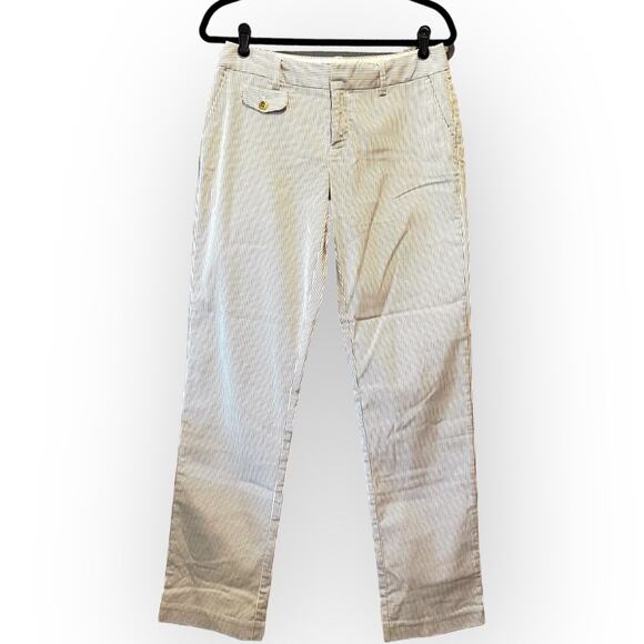 Vineyard Vines Seersucker Pants Beige and Brown sz 4 - Picture 1 of 15